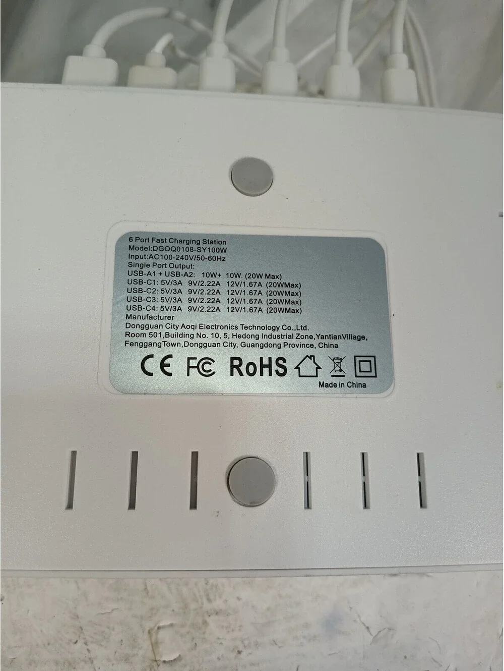 100W 8-Port USB Charging Station Hub Type-C PD QC3.0 Fast Charger Multi Device